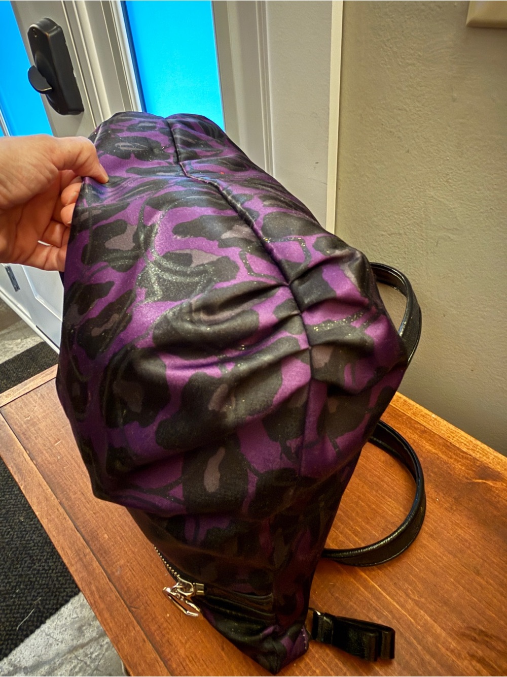 Coach Poppy F20048 Purple Black Ocelot Leopard Tote Y2K Rare - Picture 11 of 14